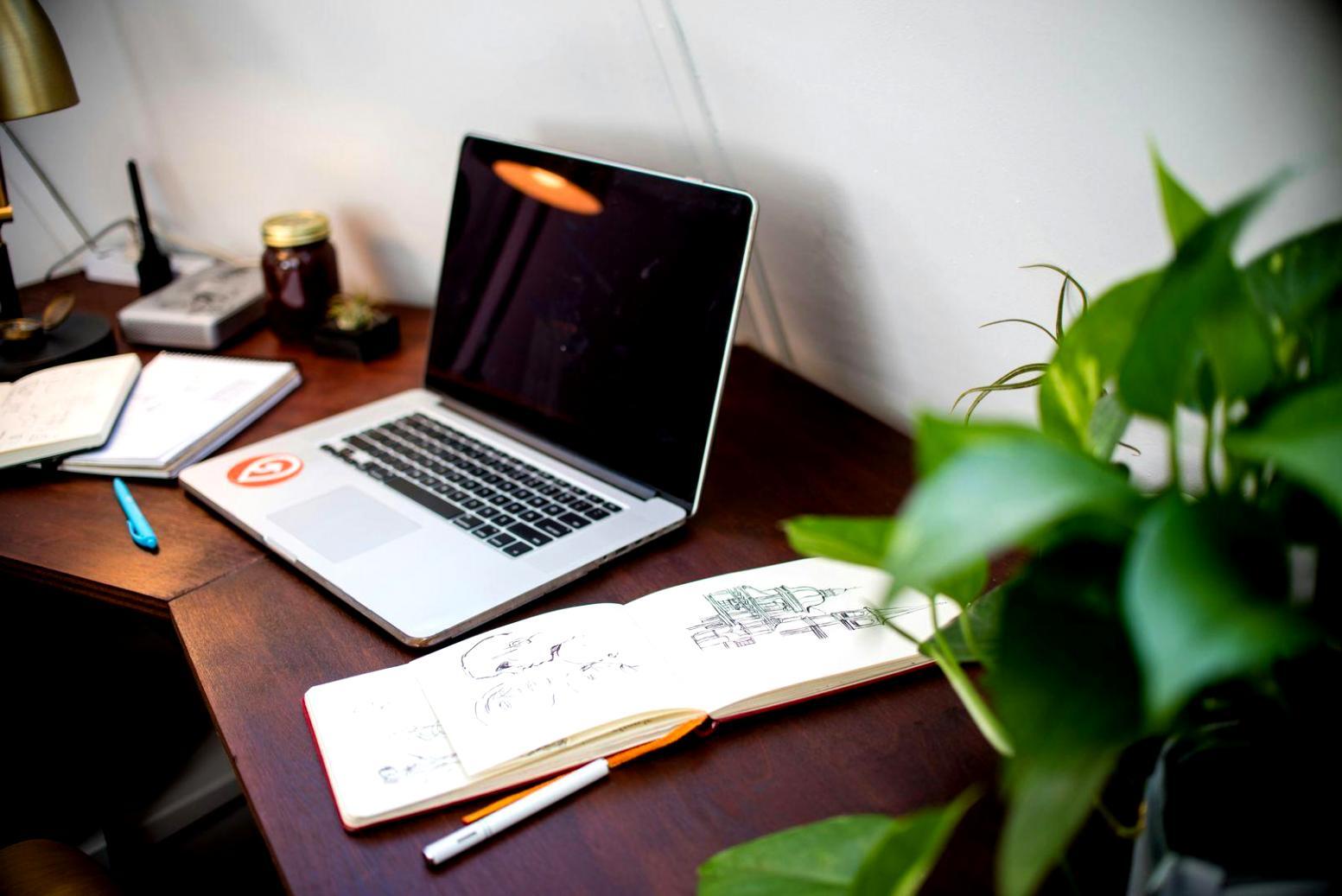 Modern office workspace with financial planning materials